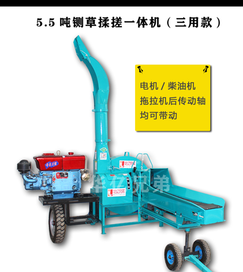 甘肅新款5.5噸雙變速箱鍘草揉搓機視頻？